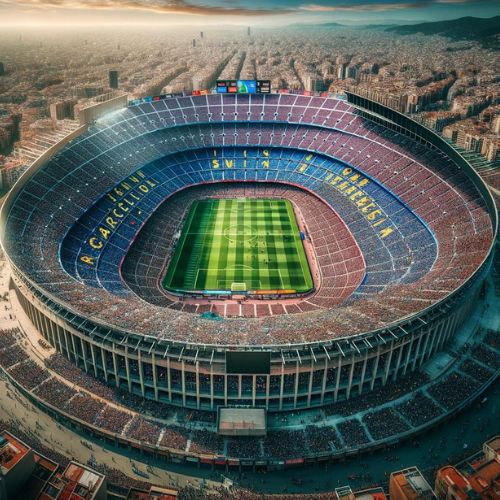 Stadionul Camp Nou al echipei FC Barcelona